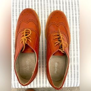 Cute loafer shoe. Orangey brown